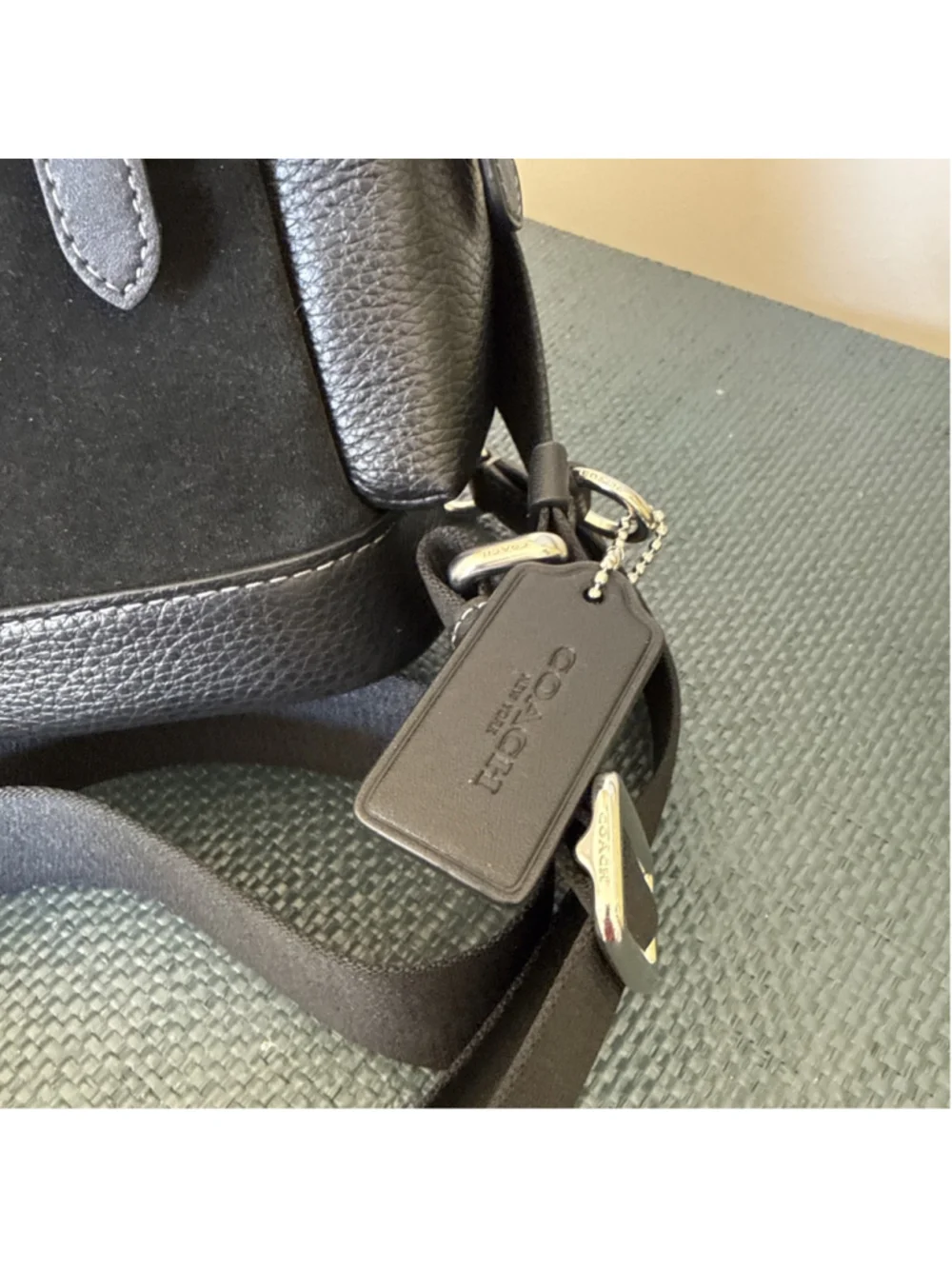 Coach Black Suede Pebble Leather Sprint Sling Pack Backpack